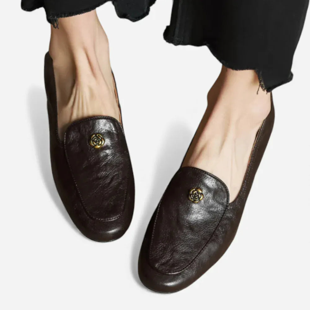 AtelierMocassin Mocassins Femme Slip-On en Peau de Mouton Marron