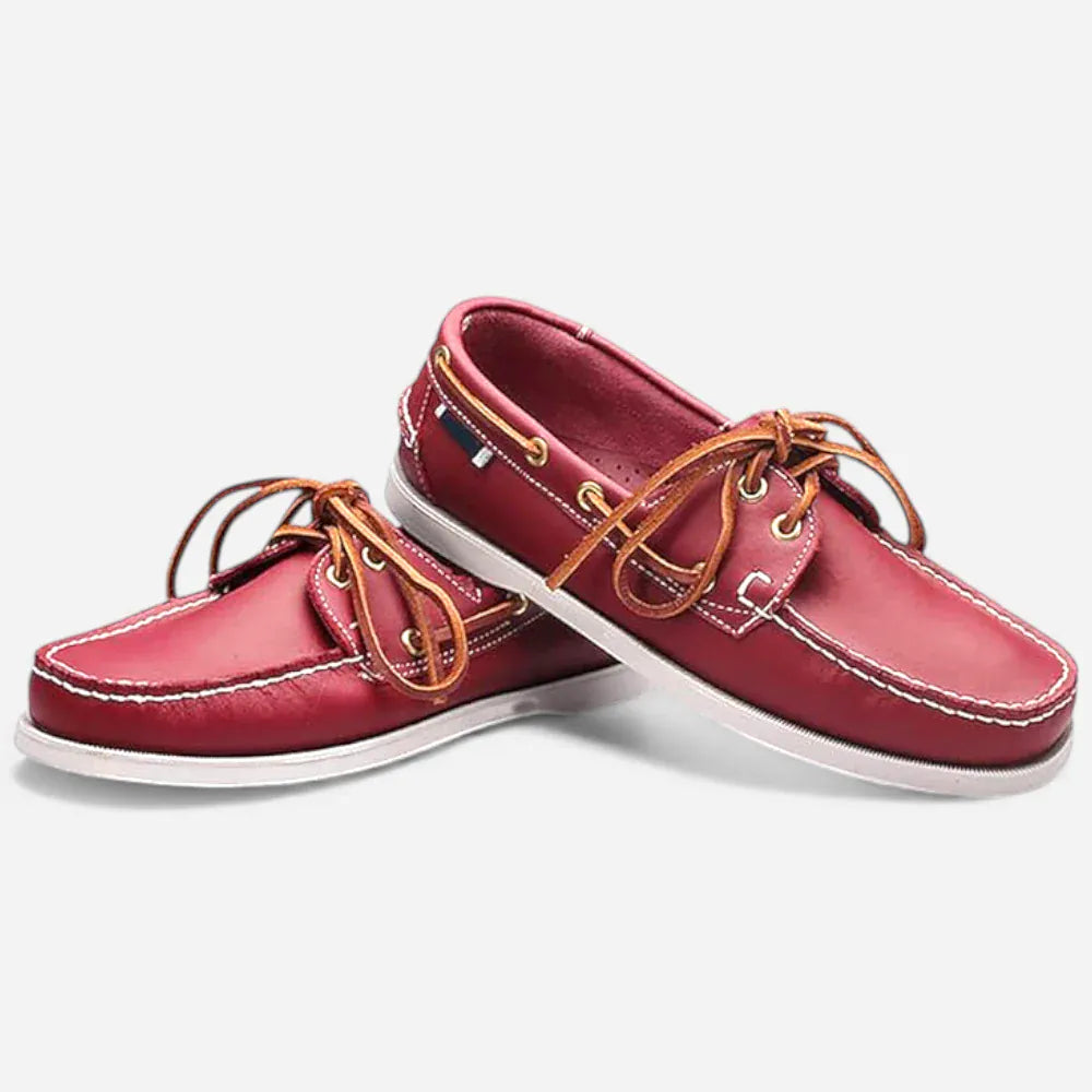 AtelierMocassin Mocassins Homme Bateau en Cuir Bordeaux