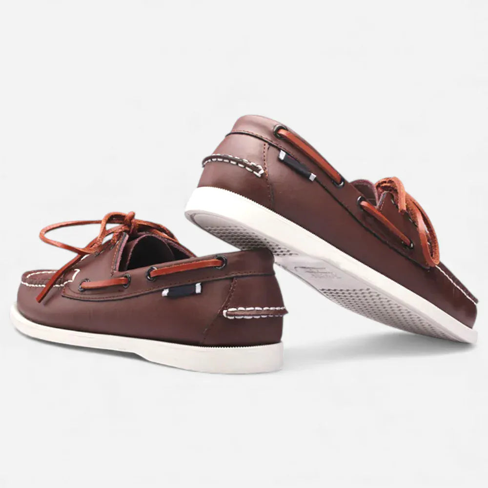 AtelierMocassin Mocassins Homme Bateau en Cuir Marron