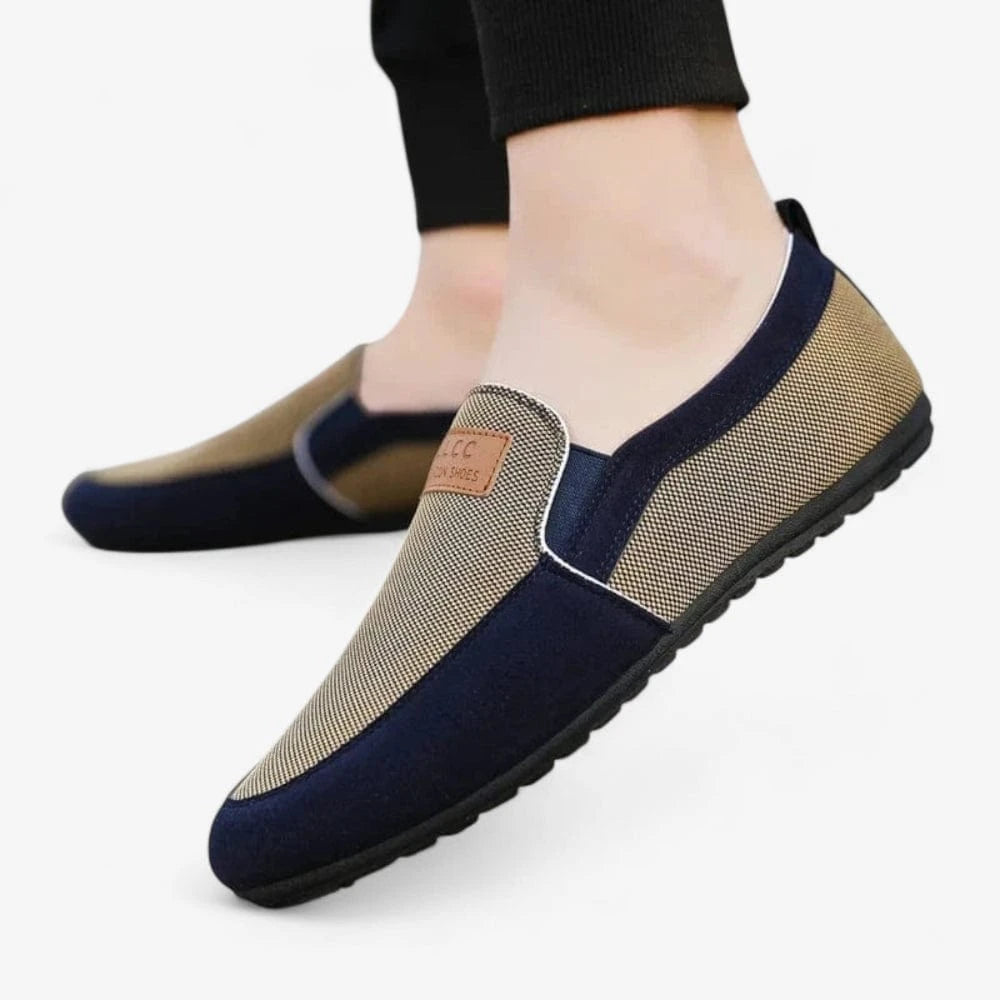 AtelierMocassin Mocassins Homme Bicolores en Toile – Confort Casual Chic