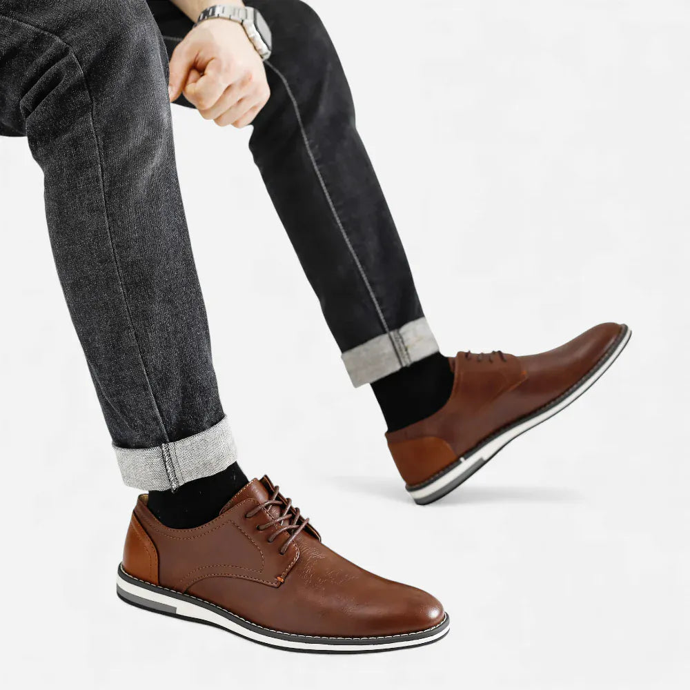 AtelierMocassin Mocassins Homme Derby en Cuir Marron