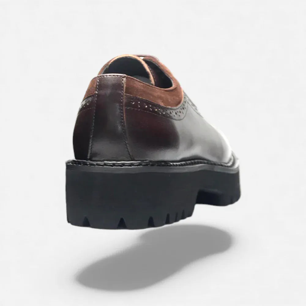 AtelierMocassin Mocassins Homme Derby en Cuir Marron Plateforme