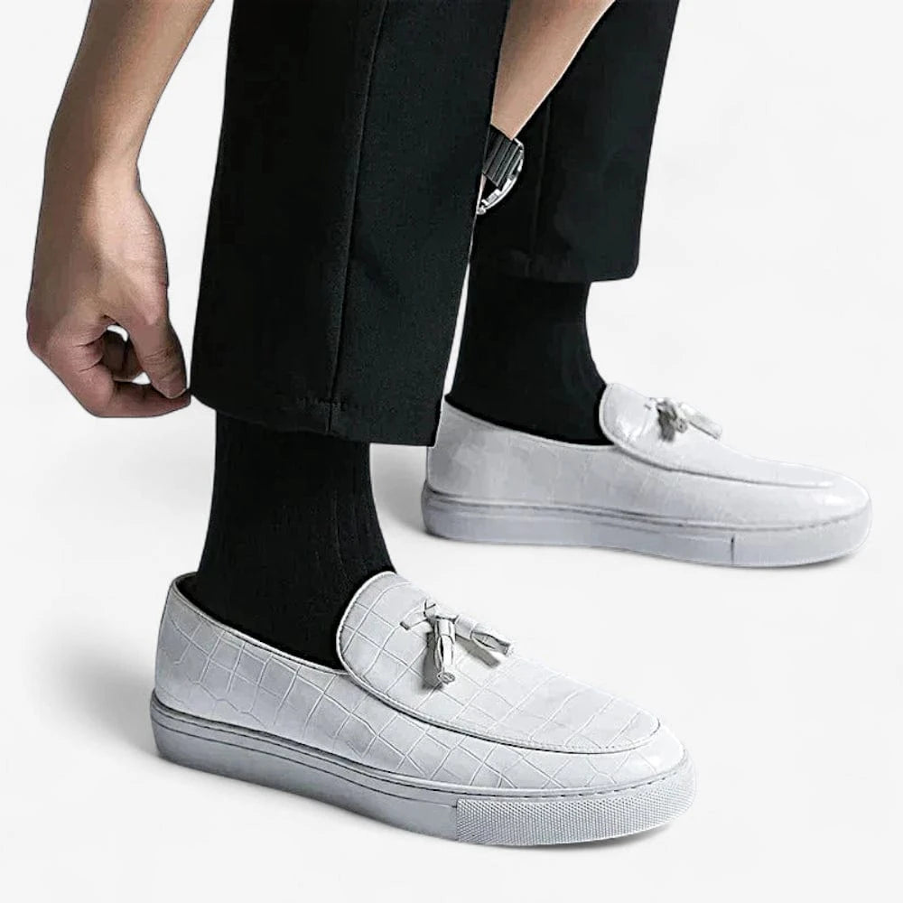 AtelierMocassin Mocassins Homme en Cuir Blanc Souple