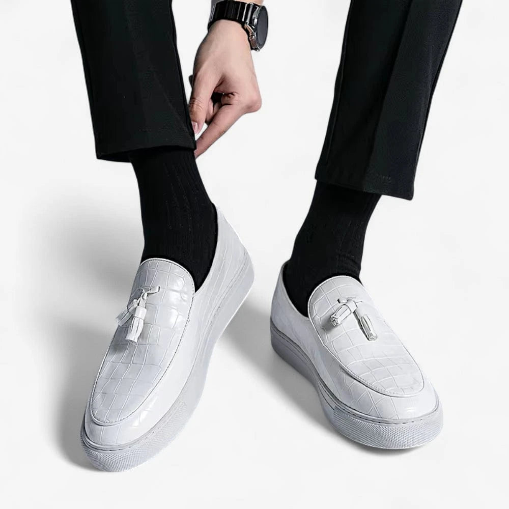 AtelierMocassin Mocassins Homme en Cuir Blanc Souple