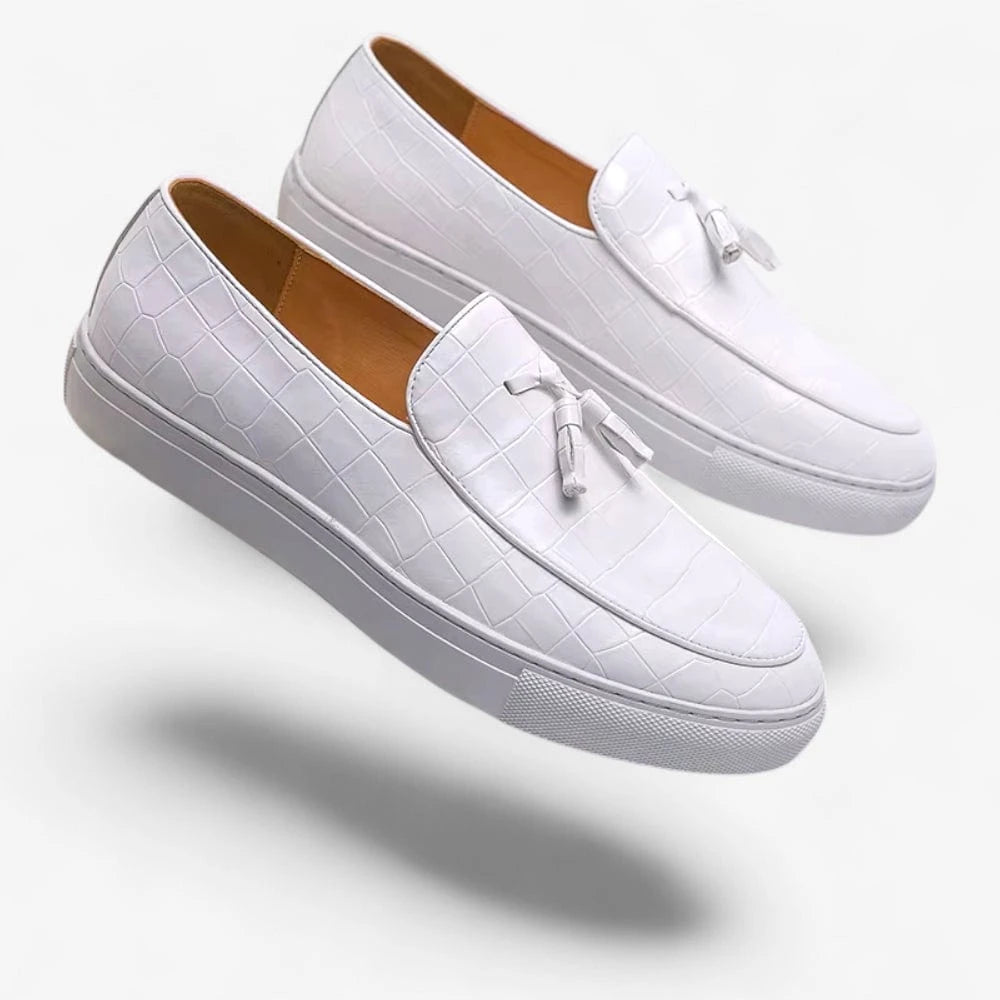 AtelierMocassin Mocassins Homme en Cuir Blanc Souple