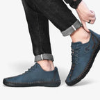 AtelierMocassin Mocassins Homme en Cuir Bleu Marine Casual à Lacets – Style Confort et Moderne