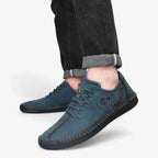 AtelierMocassin Mocassins Homme en Cuir Bleu Marine Casual à Lacets – Style Confort et Moderne