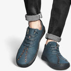 AtelierMocassin Mocassins Homme en Cuir Bleu Marine Casual à Lacets – Style Confort et Moderne