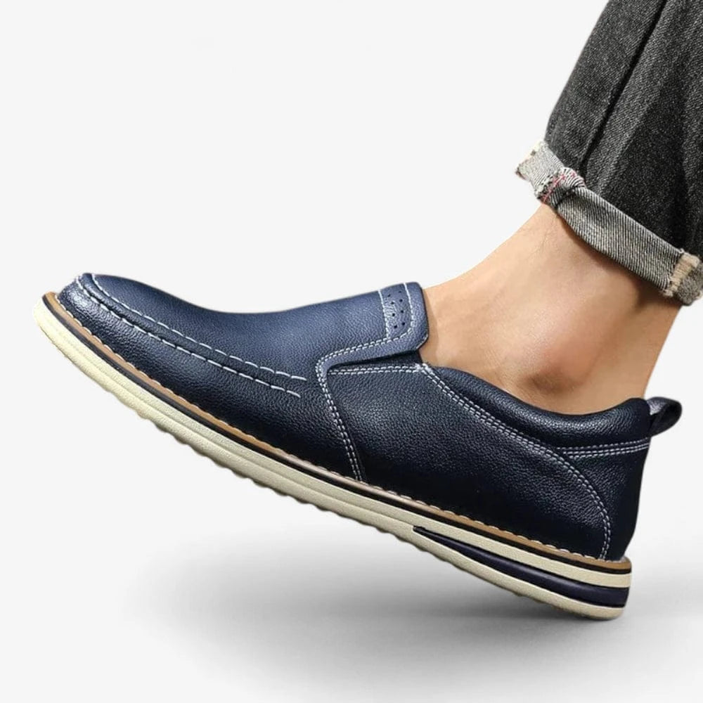 AtelierMocassin Mocassins Homme en Cuir Bleu Marine – Confort Slip-on Casual