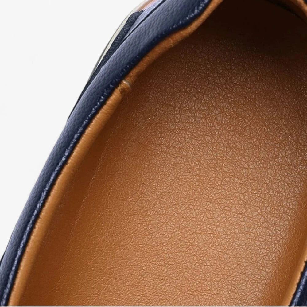 AtelierMocassin Mocassins Homme en Cuir Bleu Marine – Confort Slip-on Casual