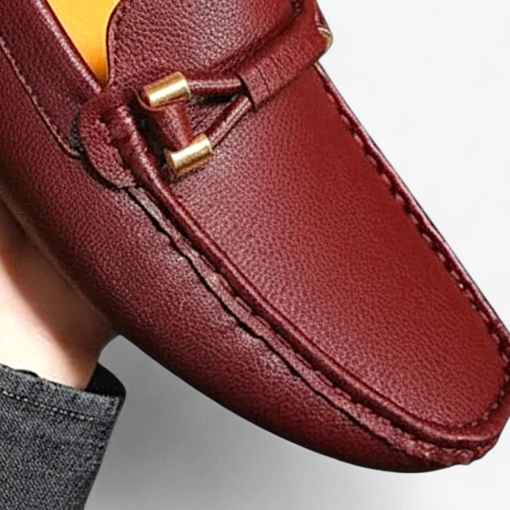 AtelierMocassin Mocassins Homme en Cuir Bordeaux