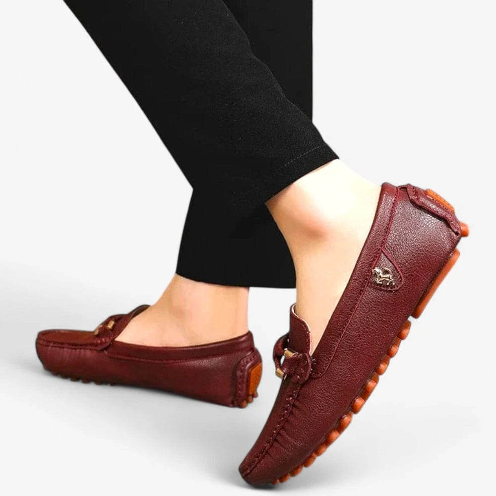 AtelierMocassin Mocassins Homme en Cuir Bordeaux