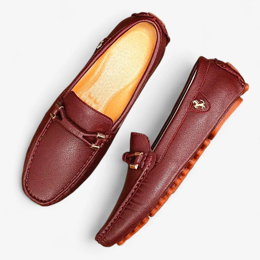 AtelierMocassin Mocassins Homme en Cuir Bordeaux