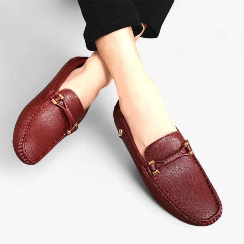 AtelierMocassin Mocassins Homme en Cuir Bordeaux