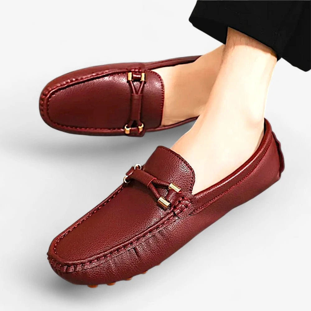 AtelierMocassin Mocassins Homme en Cuir Bordeaux