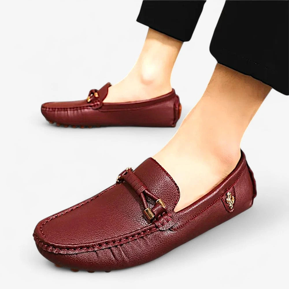 AtelierMocassin Mocassins Homme en Cuir Bordeaux