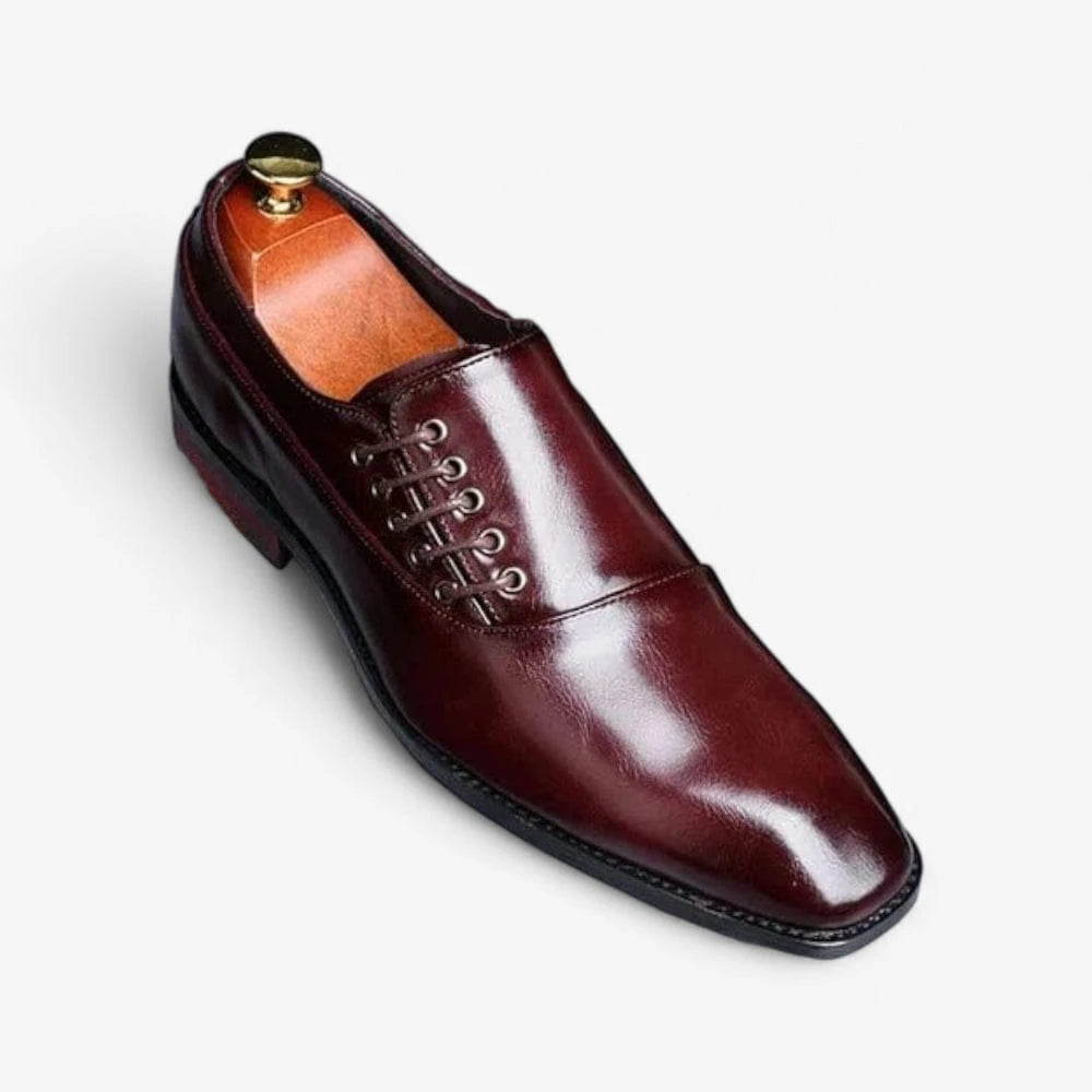 AtelierMocassin Mocassins Homme en Cuir Bordeaux à Lacets