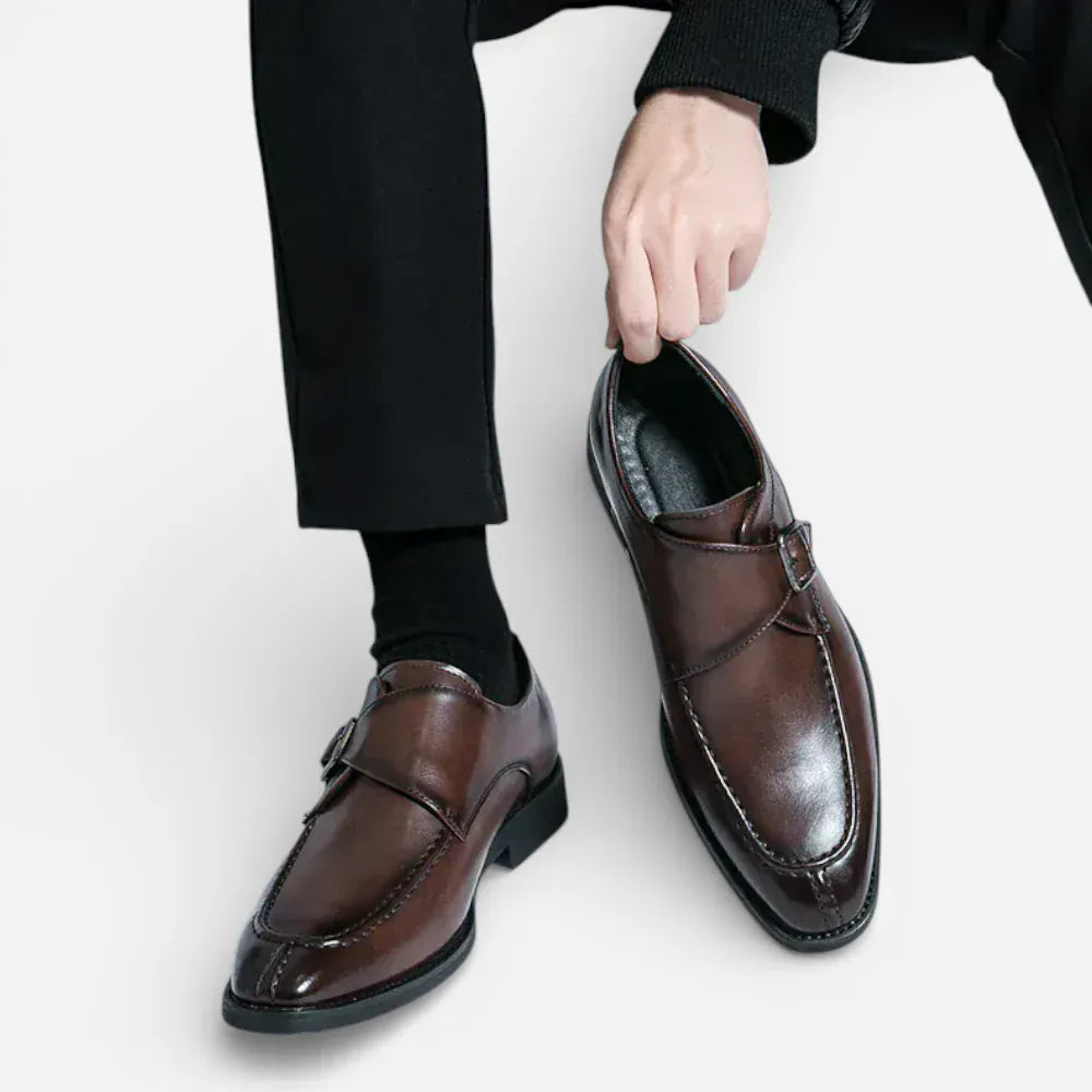 AtelierMocassin Mocassins Homme en Cuir Marron à Boucle