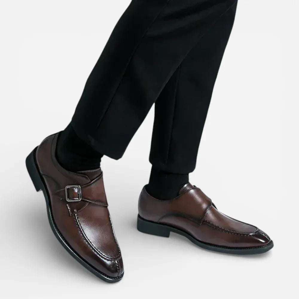 AtelierMocassin Mocassins Homme en Cuir Marron à Boucle