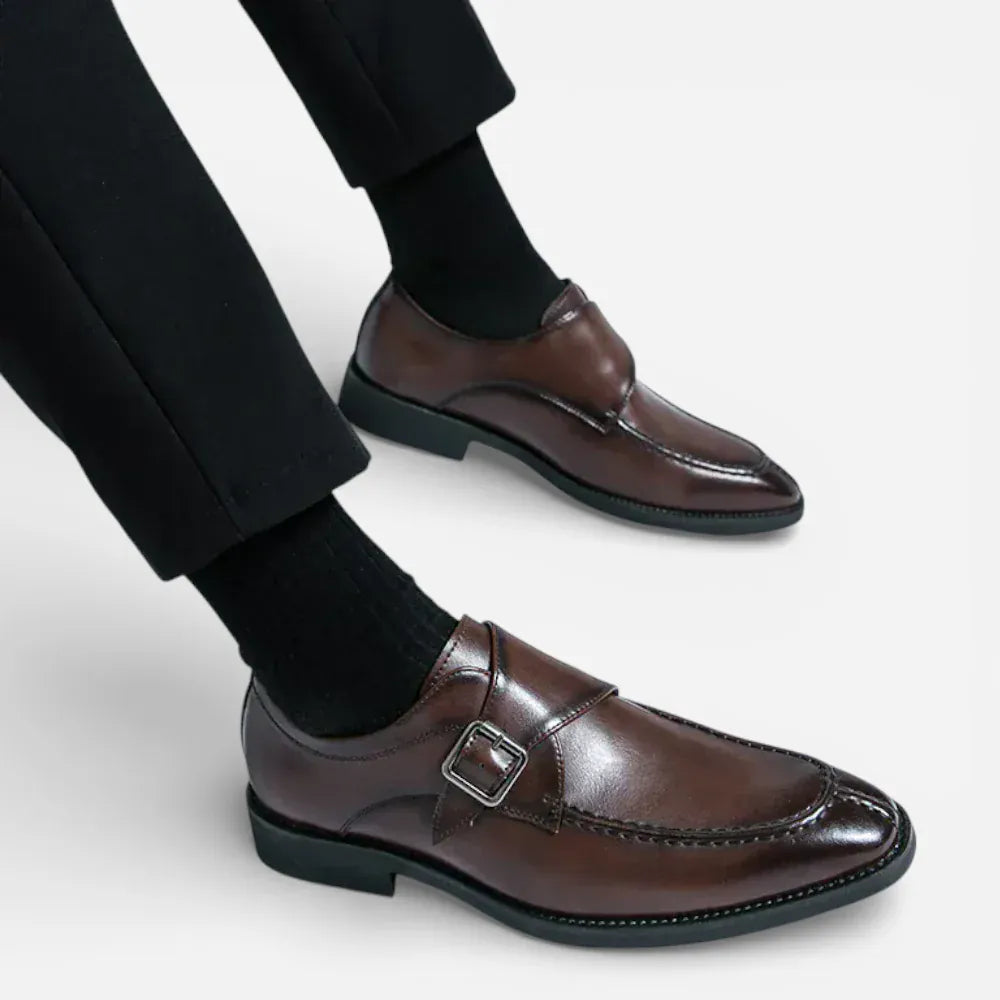 AtelierMocassin Mocassins Homme en Cuir Marron à Boucle