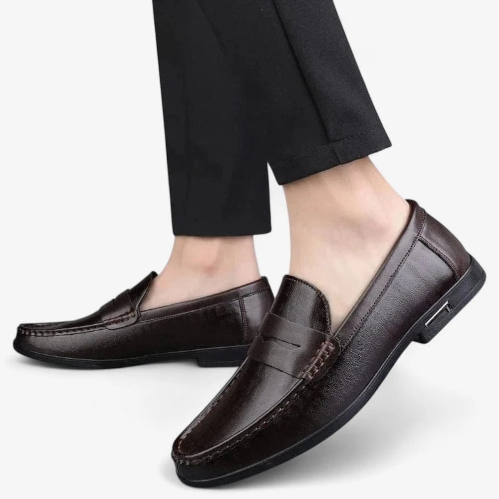 AtelierMocassin Mocassins Homme en Cuir Marron Penny Loafer – Élégance Intemporelle