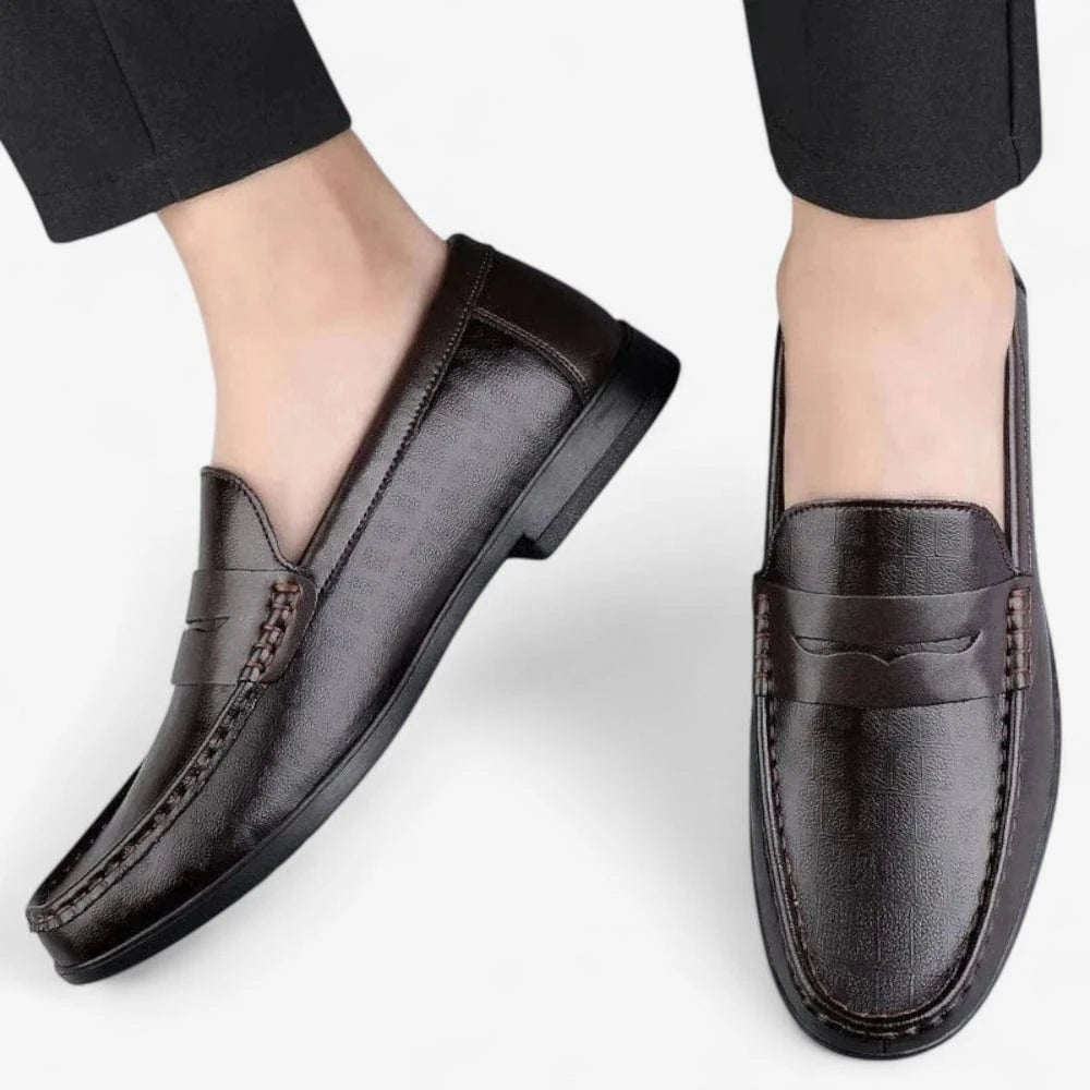 AtelierMocassin Mocassins Homme en Cuir Marron Penny Loafer – Élégance Intemporelle