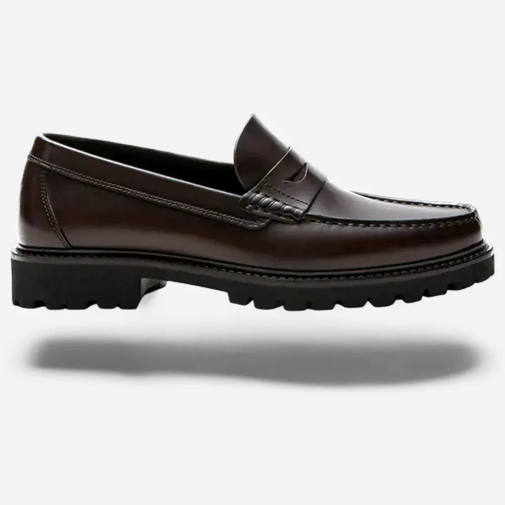 AtelierMocassin Mocassins Homme en Cuir Marron Penny Loafer Slip-On