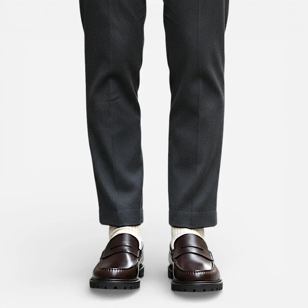 AtelierMocassin Mocassins Homme en Cuir Marron Penny Loafer Slip-On