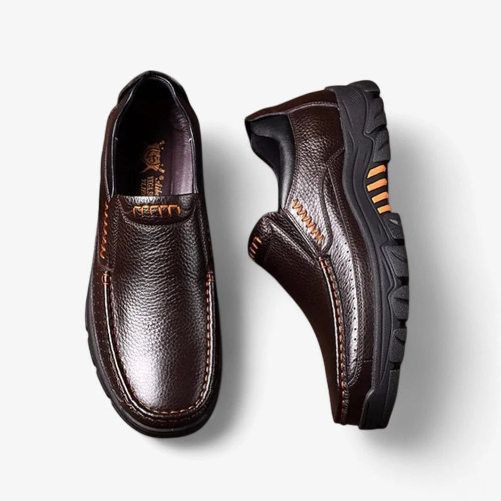 AtelierMocassin Mocassins Homme en Cuir Marron Semelle Antidérapante