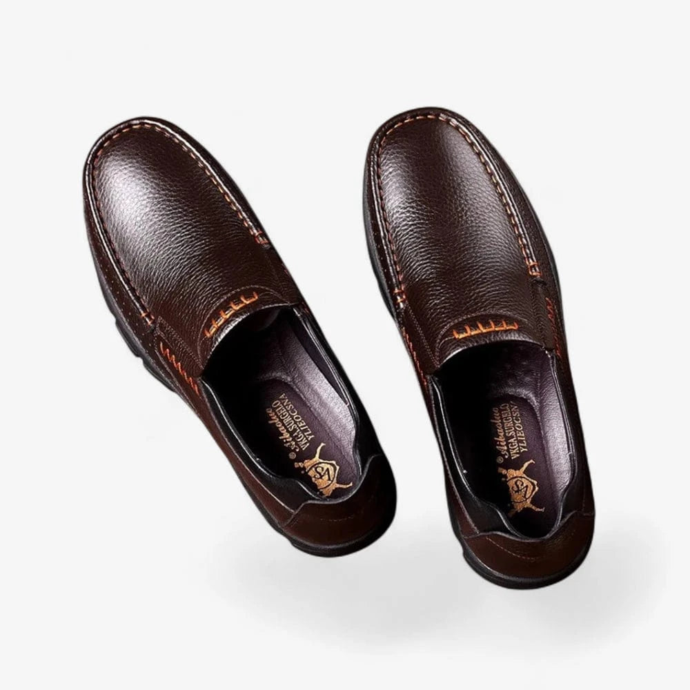 AtelierMocassin Mocassins Homme en Cuir Marron Semelle Antidérapante
