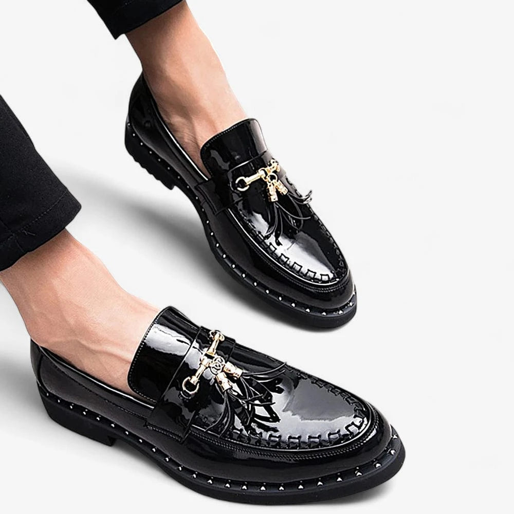 AtelierMocassin Mocassins Homme en Cuir Noir à Gland