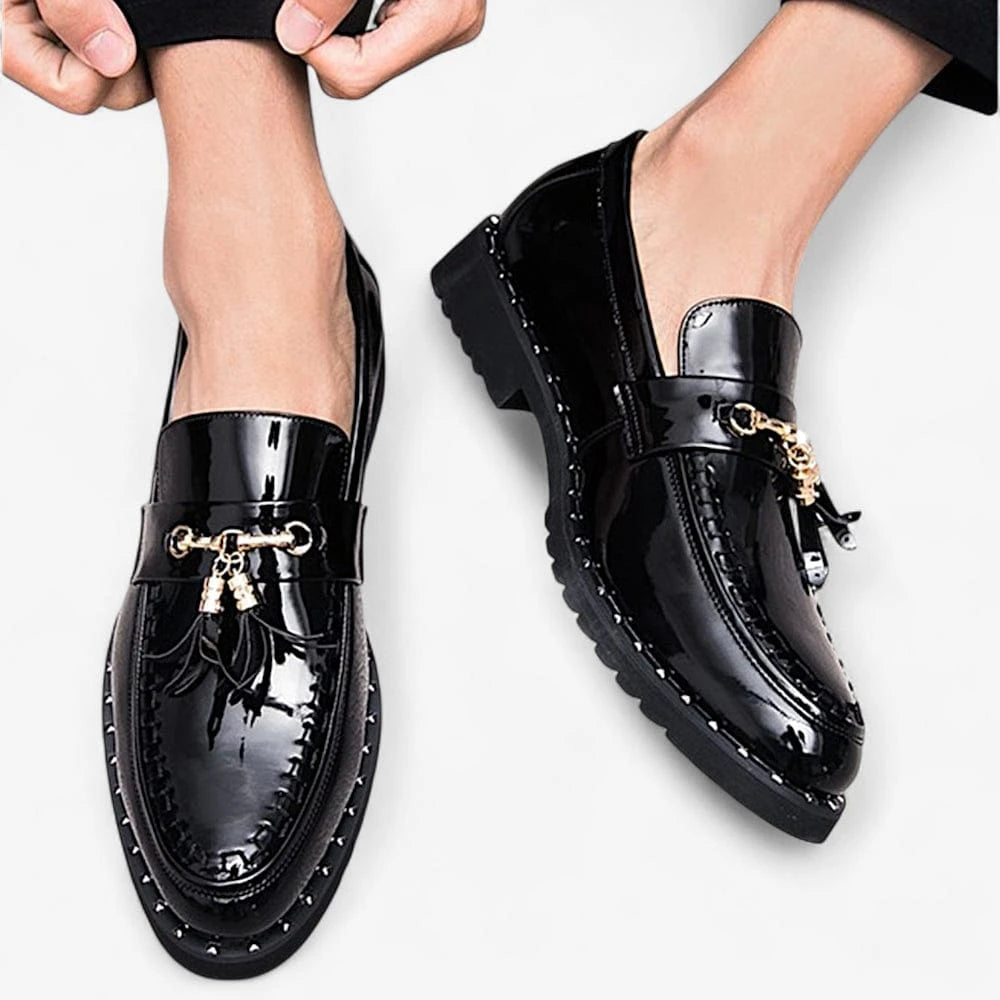 AtelierMocassin Mocassins Homme en Cuir Noir à Gland
