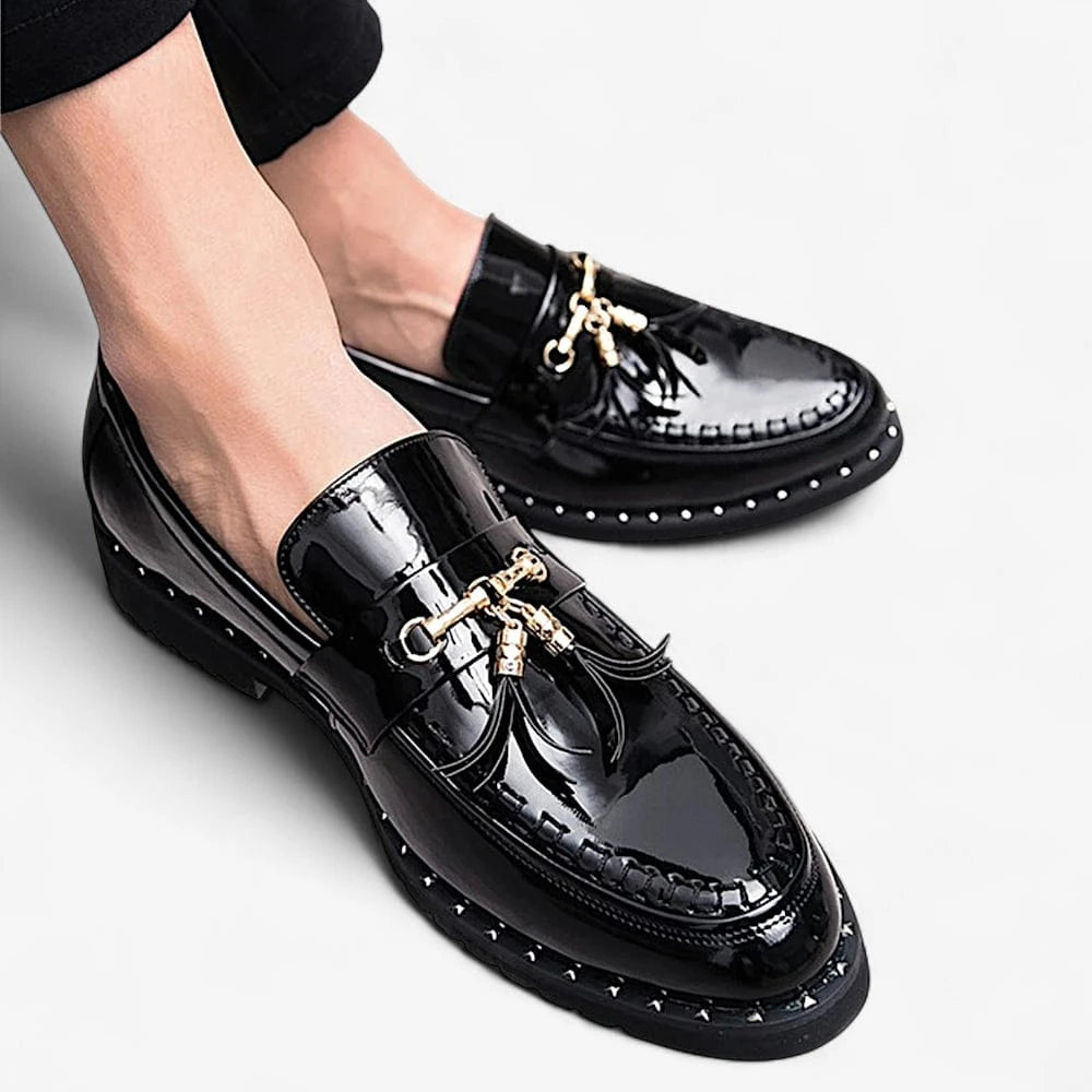 AtelierMocassin Mocassins Homme en Cuir Noir à Gland