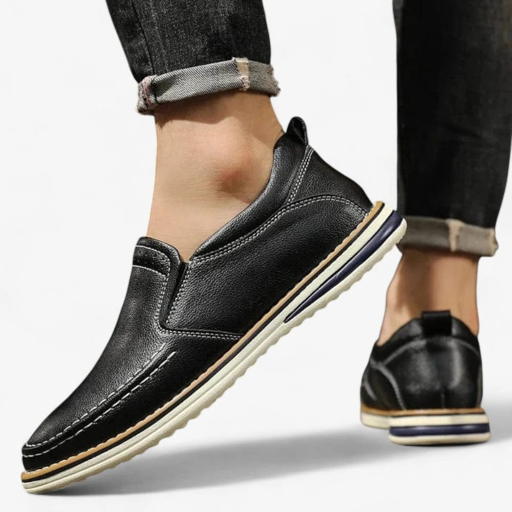 AtelierMocassin Mocassins Homme en Cuir Noir – Confort Slip-on Casual