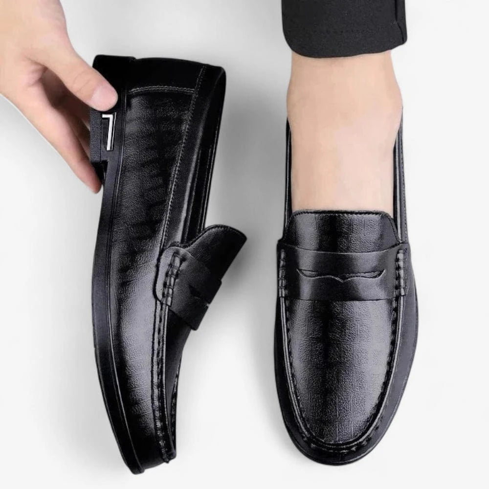 AtelierMocassin Mocassins Homme en Cuir Noir Penny Loafer – Élégance Intemporelle