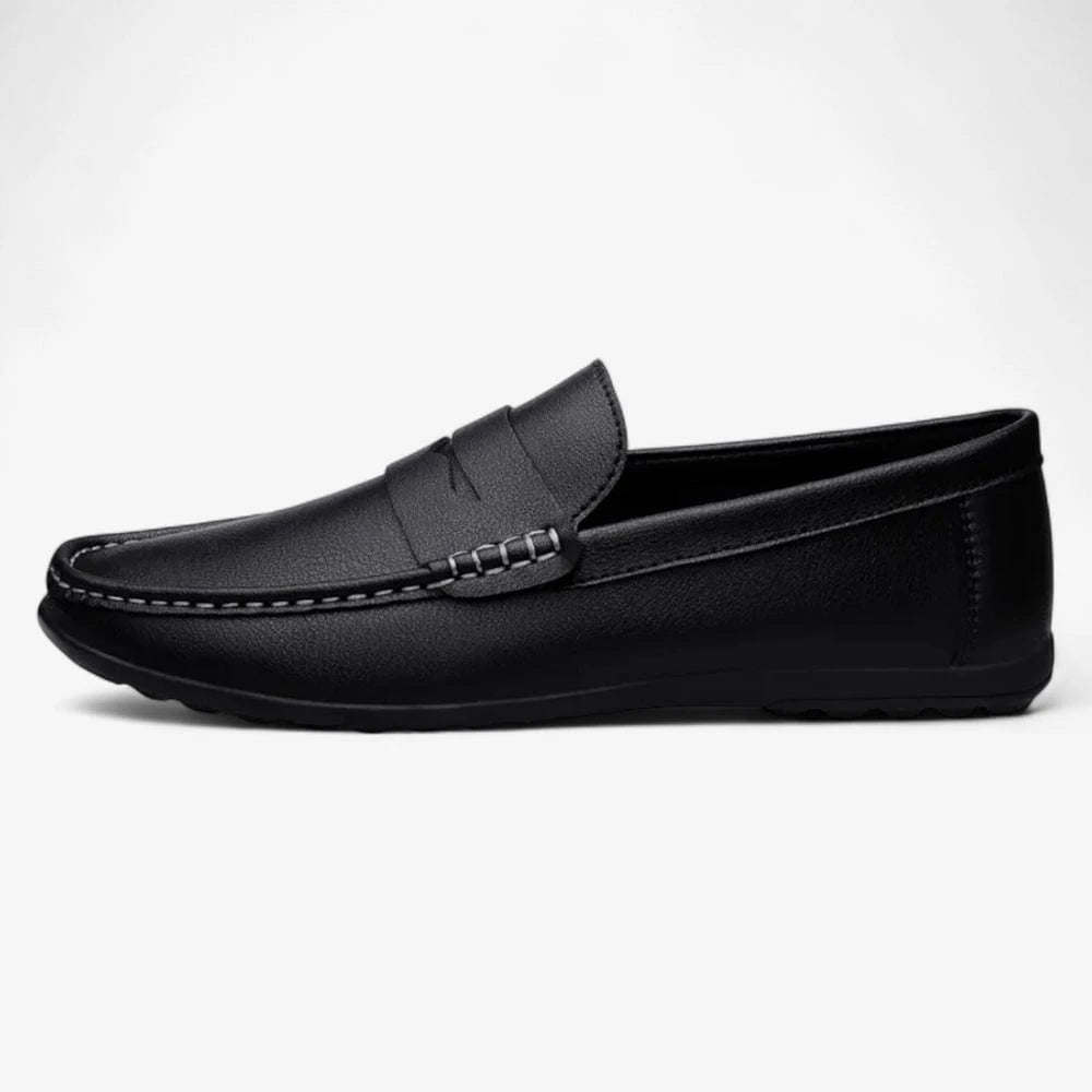 AtelierMocassin Mocassins Homme en Cuir Noir Penny Loafer – Élégance Intemporelle