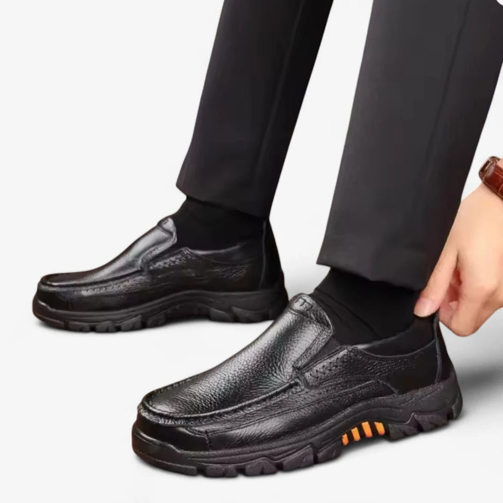 AtelierMocassin Mocassins Homme en Cuir Noir Semelle Antidérapante