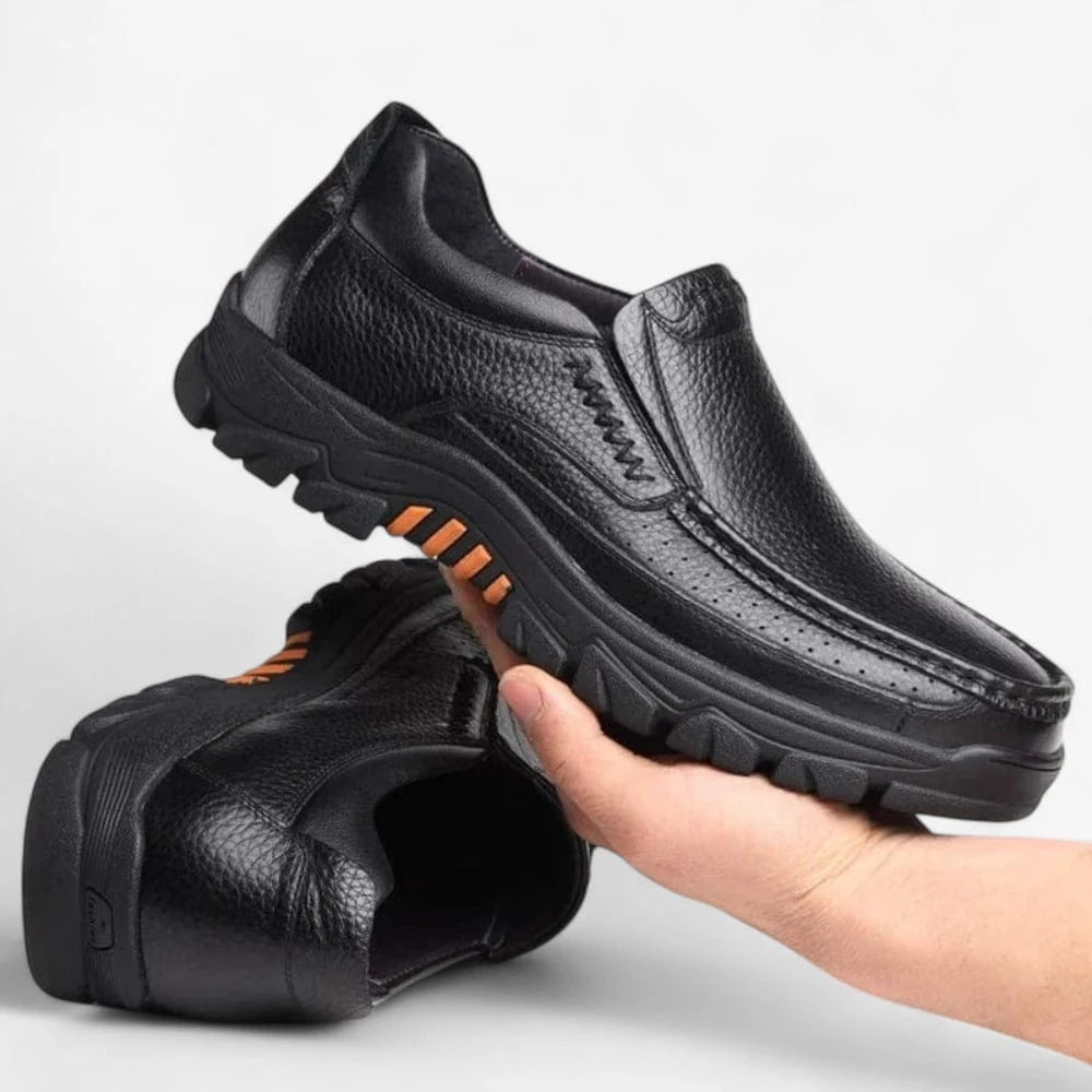AtelierMocassin Mocassins Homme en Cuir Noir Semelle Antidérapante