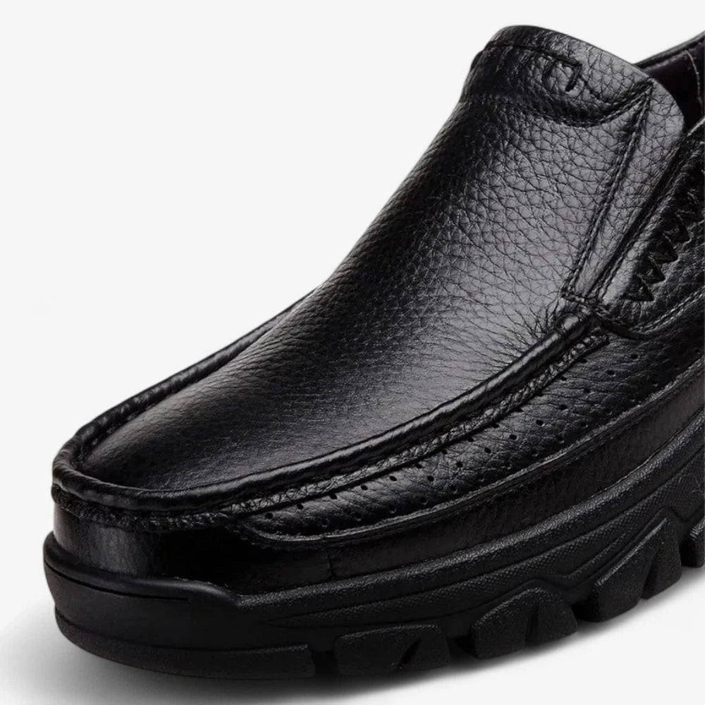 AtelierMocassin Mocassins Homme en Cuir Noir Semelle Antidérapante