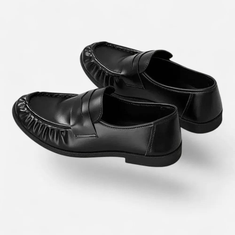 AtelierMocassin Mocassins Homme en Cuir Noir Slip-On