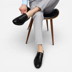 AtelierMocassin Mocassins Homme en Cuir Noir Tressés