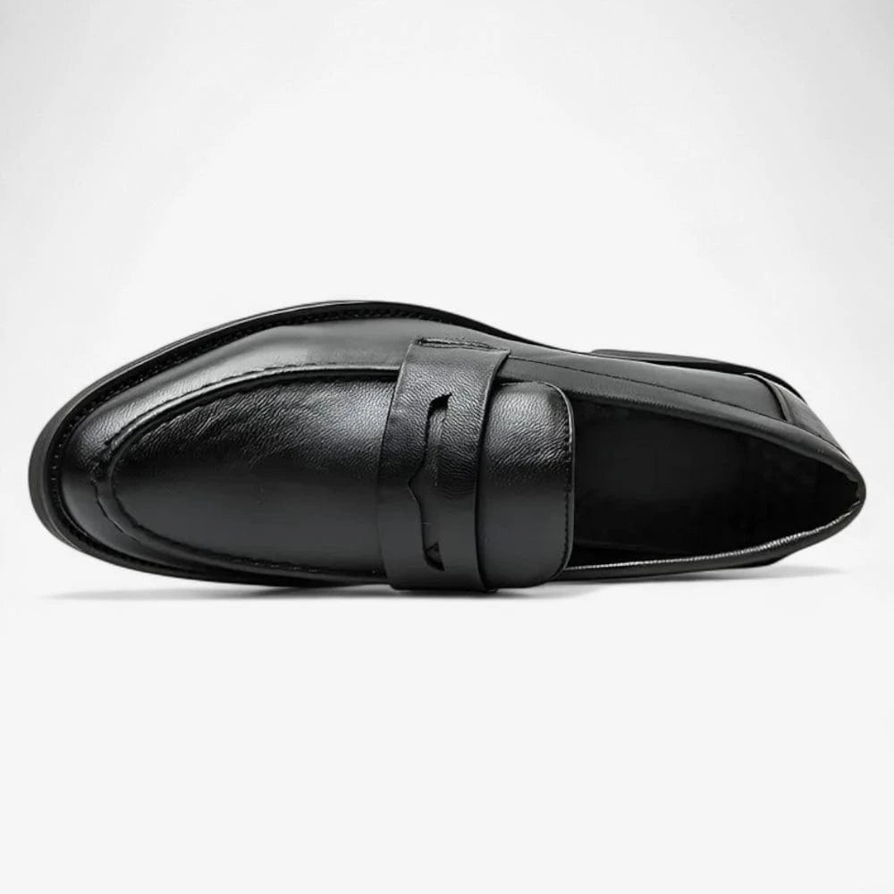 AtelierMocassin Mocassins Homme en Cuir Noir Vernis Penny Loafer