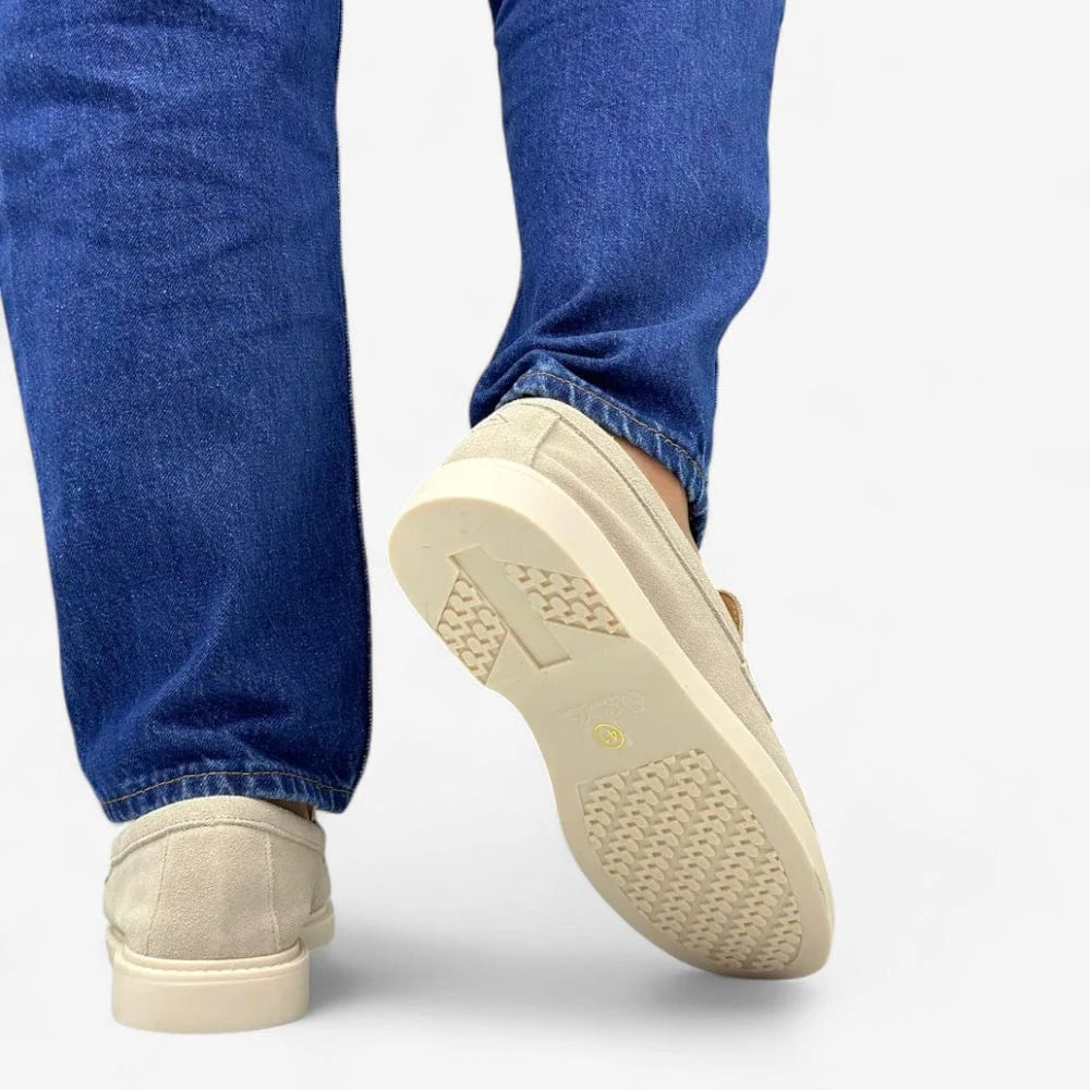 AtelierMocassin Mocassins Homme en Daim Beige Décontractés