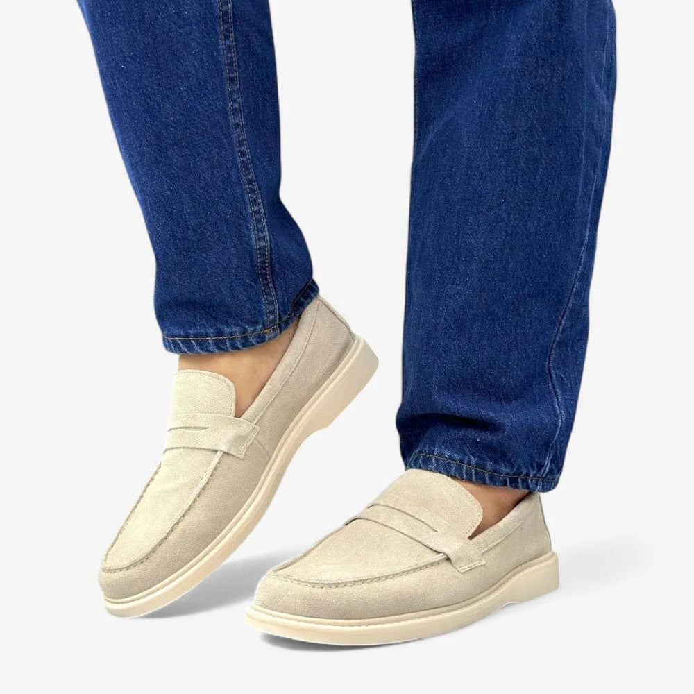 AtelierMocassin Mocassins Homme en Daim Beige Décontractés