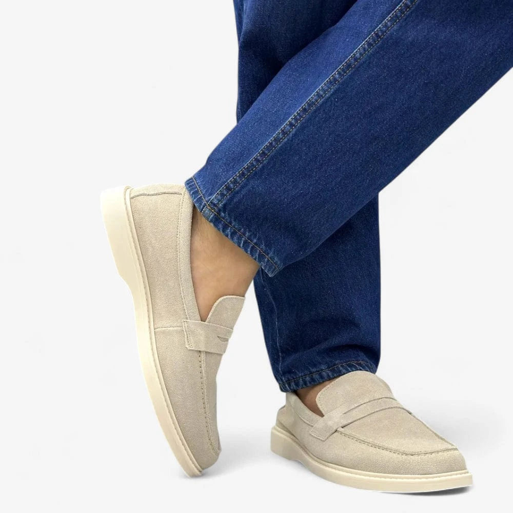 AtelierMocassin Mocassins Homme en Daim Beige Décontractés