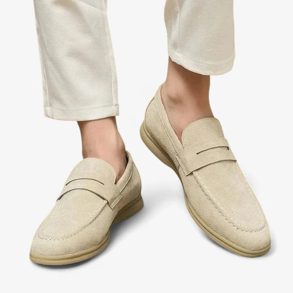 AtelierMocassin Mocassins Homme en Daim Beige Décontractés