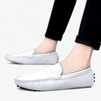 AtelierMocassin Mocassins Homme en Daim Blanc Souple