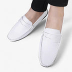 AtelierMocassin Mocassins Homme en Daim Blanc Souple