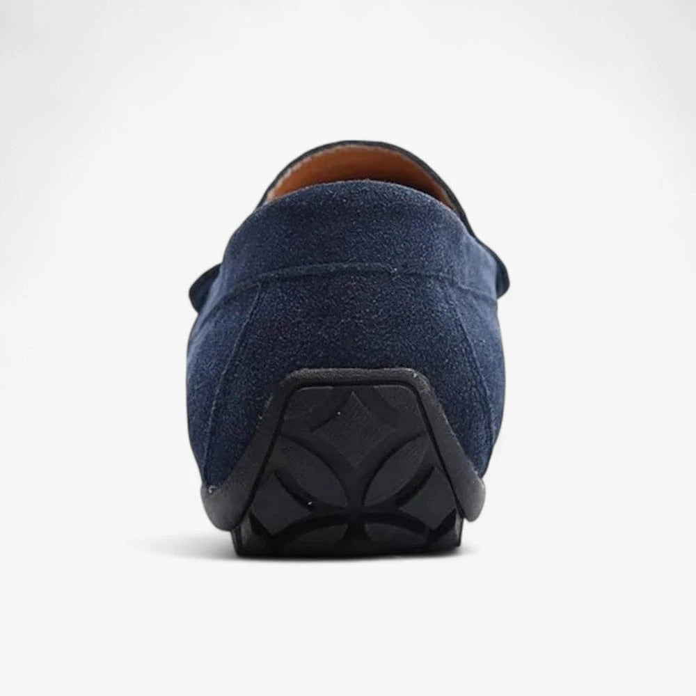 AtelierMocassin Mocassins Homme en Daim Bleu Marine Souple