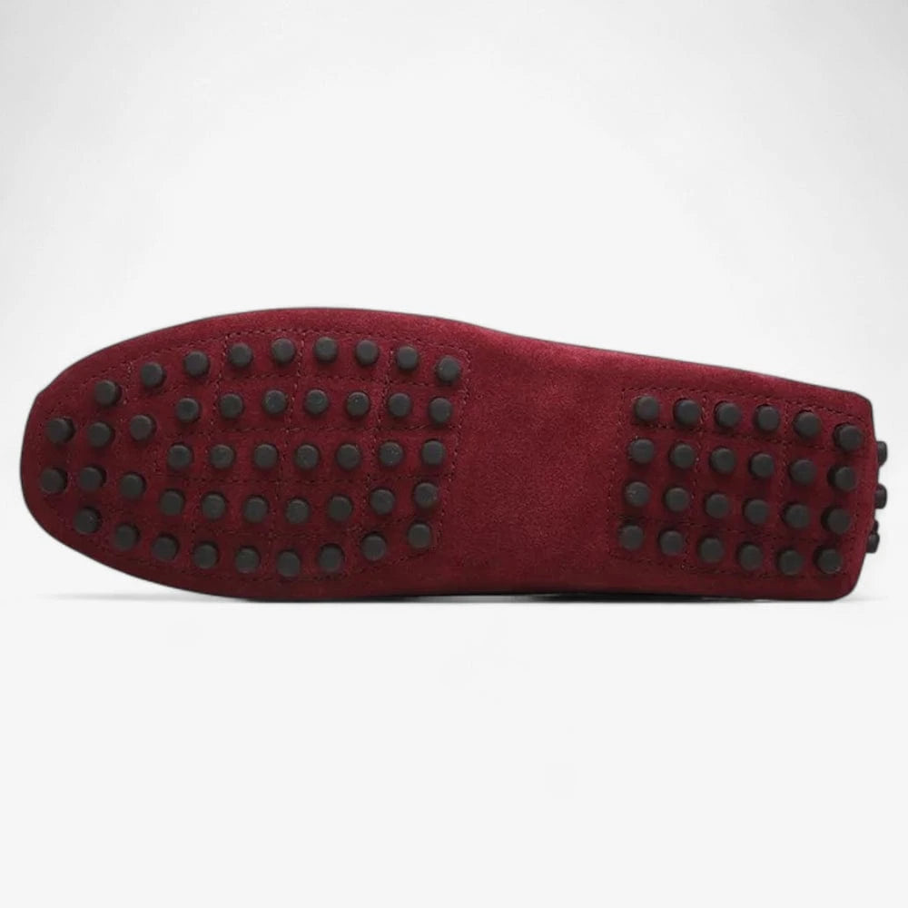 AtelierMocassin Mocassins Homme en Daim Bordeaux Souple